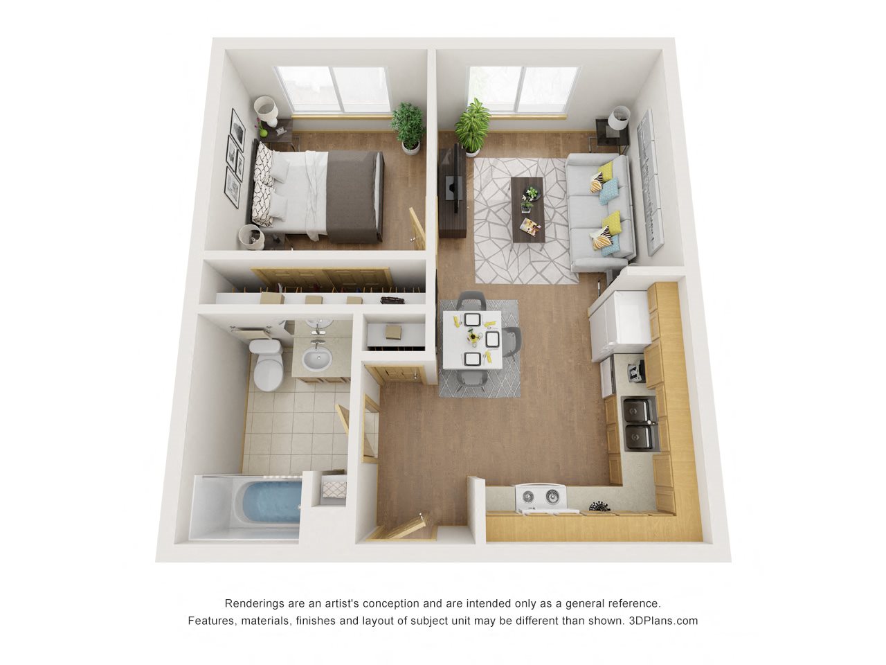 Floor Plans of The Confluence in Tukwila, WA